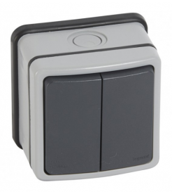 Legrand Plexo IP66 Weatherproof Single pole 2-gang 2-Way Switch surface-mounting