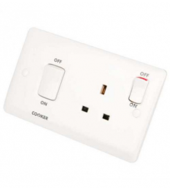 Legrand Synergy Double Pole 45A 1 Gang Switch with 13A Power Socket