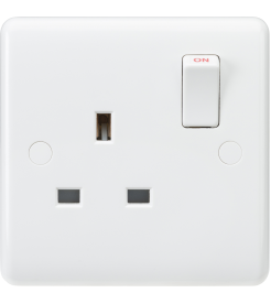 Knightsbridge Curved Edge 13A 1G SP Switched Socket