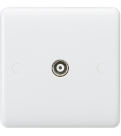 Knightsbridge Curved Edge Coax TV Outlet 1G