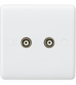 Knightsbridge Curved Edge Coax TV Outlet 2G