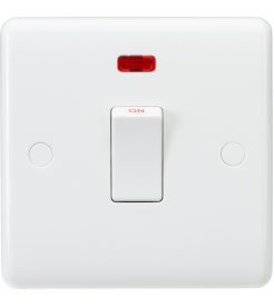 Knightsbridge Curved Edge 20A DP Switch with Neon
