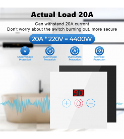 Smart Wifi Water Heater Switch With Power Meter and Timer Screen