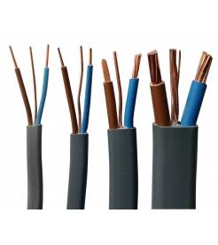 Flat Twin and earth cable Grey with PVC insulation and outer sheath